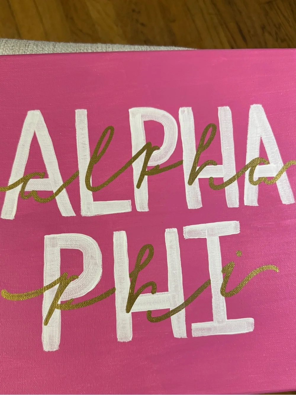 Alpha Phi Pink Canvas Wall Art - Set of 2